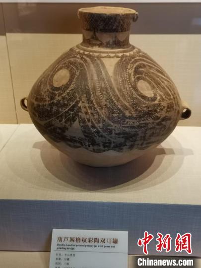圖為臨洮縣博物館陳列半山類型的馬家窯彩陶?！⊥踉趧P 攝